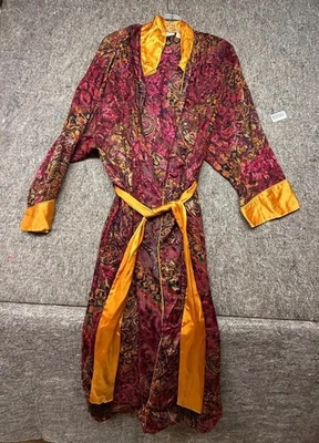 Maxi bata vintage Victorias Secret para mujer etiqueta dorada cachemira multicolor talla M/L Foto 1 de 4