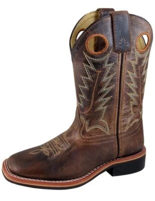 Botas occidentales Smoky Mountain para niños Jesse punta cuadrada marrón 3668Y Foto 1 de 2