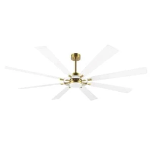 Wingbo 80 in. 8 Blades LED Indoor Gold and White Ceiling Fan with Remote - Picture 1 of 22