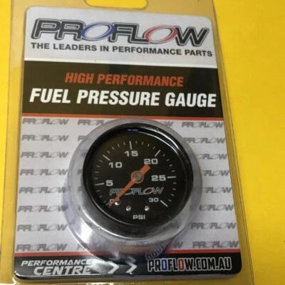 Proflow PFEFG30BK-B 30 PSI Carby fuel pressure gauge 40mm 1.5" Black/Black - Image 1 of 4