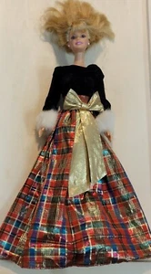 1998 Barbie Holiday Sisters Puppe Samt kariert Kleid Vintage Weihnachten C337G - Bild 1 von 10