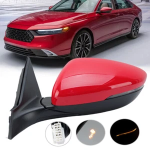 Left Side Mirror W/Blind Spot Turn Signal 8Pin Red For Honda Accord 2023 24 2025 - Picture 1 of 19