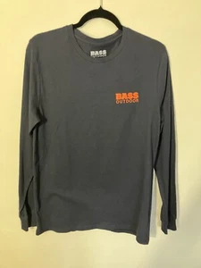 Camiseta Bass Outdoor Para Hombre Gráfica Cuello Redondo Manga Larga Azul M - Imagen 1 de 6