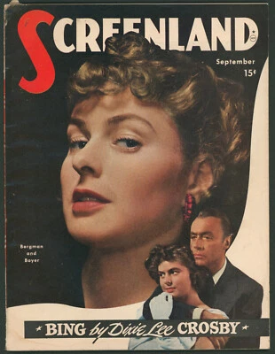 Screenland Magazine September 1947 Ingrid Bergman ~Boyer ~Gene Tierney Myrna Loy — 第 1/4 张图片