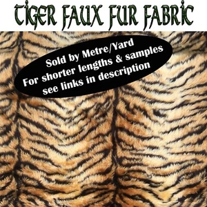 Tiger Faux Fur Fluffy Cuddly Fur Fabric 150cm wide (60") sold by metre & yard - Picture 1 of 2