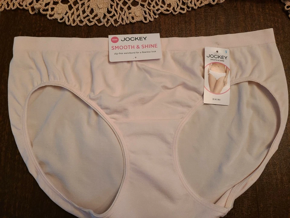 Sz 8 Jockey 2 Pair Pink Smooth & Shine # 2186 Bikini Panties