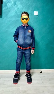 RRP 890€ Dolce & Gabbana Boys Denim Suit Set Jacket 8Y + Pants 6Y Made in Italy. - Picture 1 of 24