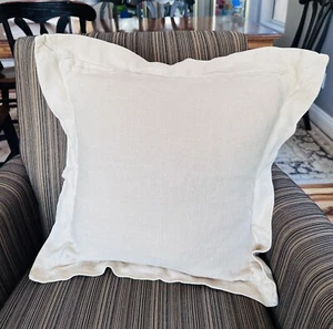 Rachel Ashwell Shabby Chic Alta Costura Borde Recto Lino Almohada Falsa e Inserto 18" - Imagen 1 de 7