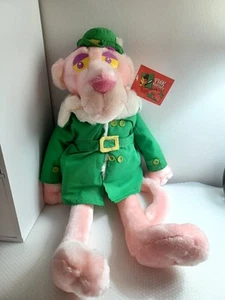 Vintage 20 Zoll rosa Panther Plüsch mit grünem Mantel und Hut 1999 Neu mit Etikett Sammlerstück - Bild 1 von 8