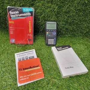 Texas Instruments TI-83 Plus Graphing Calculator With Manual & CD No Data Cable - Picture 1 of 23