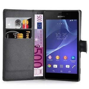 Case for Sony Xperia M2 AQUA Protection Book Wallet Phone Cover Magnetic - Picture 1 of 11