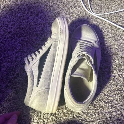 Rick Owens Mainline Vans Size43 White Black Cream Wet Nit Dirty Signed By Swapa - Image 1 of 4