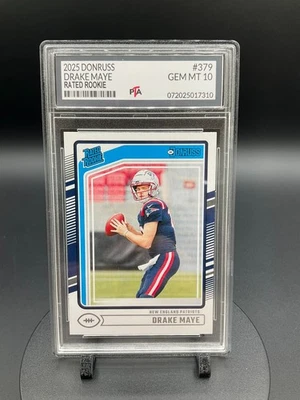 2025 Donruss #379 Дрейк Мэй Рейтинг Новичок New England Patriots САМОЦВЕТ КАК НОВЫЙ PTA 10🔥 - Изображение 1 из 2