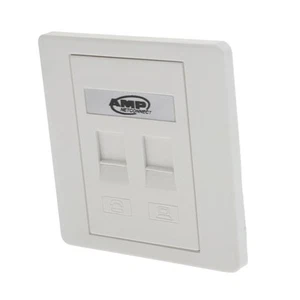 Prise De Réseau Ethernet RJ45/RJ11 à 2 Ports De Plaque Frontale De Prise - Photo 1/6