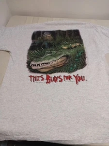 Vintage 90s Budweiser Alligator Frogs This Buds For You T-Shirt Size Xl 1996 - Picture 1 of 7