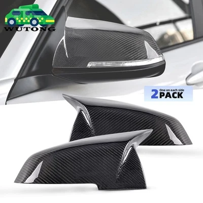 2x Real Carbon Fiber Wing Mirror Cover Caps For BMW 1 Series F20 116i 118i 120i Foto 1 de 4