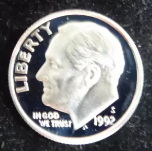 1992-S Proof Silver Roosevelt Dime DCAM 90% US Mint Coin 10C PR Free Shipping - Picture 1 of 4