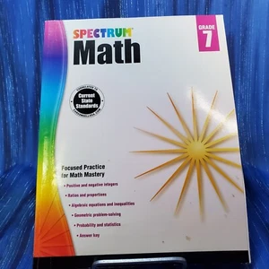 Spectrum 7th Grade Math Workbooks, Ages 12 to 13, 7th Grade Math, Algebra NEW - Picture 1 of 1
