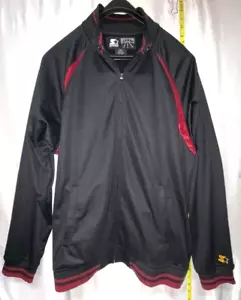 Starter Jacket Warm Up Black Red Basketball Track Jacket Zipper Classic - Picture 1 of 7