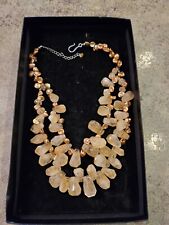Beautiful Vintage DEB GUYOT Signed Citrine Crystal Gold Nugget Necklace