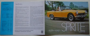 Original Austin Healey Sprite  Mk Four UK Sales Brochure 1969 Pub 2691 - Picture 1 of 2