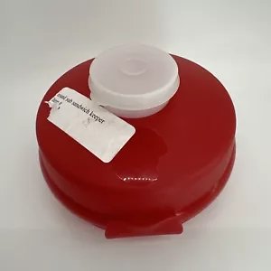 Tupperware Bagel Contenitore Porta Pranzo Rotondo Sandwich con Smidget Rosso Vintage NOS - Foto 1 di 13