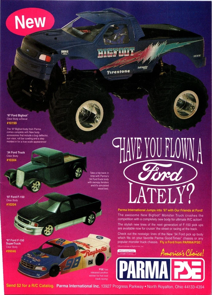 Parma Bigfoot RC Ford Truck Print Ad Ephemera Wall Decor Raybestos - Image 1 of 1
