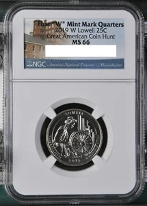2019 W Lowell MA Quarter First W 25c NGC MS 66 West Point - Lowell Label - Picture 1 of 2