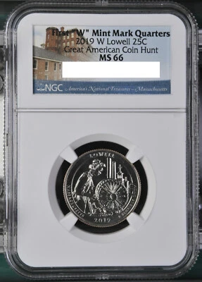 2019 W Lowell MA Quarter First W 25c NGC MS 66 West Point - Lowell Label - Image 1 of 2