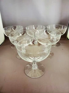 6 MCM Orrefors Crystal Sweden Coronation Pattern Low Sherbets 3 3/4" Tall - Imagen 1 de 3