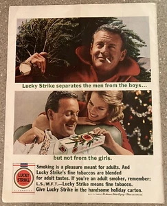 Auténtico anuncio impreso vintage de 1963 de cigarrillos Lucky Strike - Imagen 1 de 1