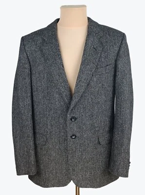Harris Tweed St Michael Mens Gray Wool Blazer Jacket Size US/UK 42L (L) - Image 1 of 4