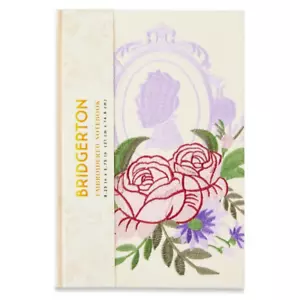 Quaderno Bridgerton ricamato cammeo rosa floreale panna diario pagine foderate nuovo - Foto 1 di 11