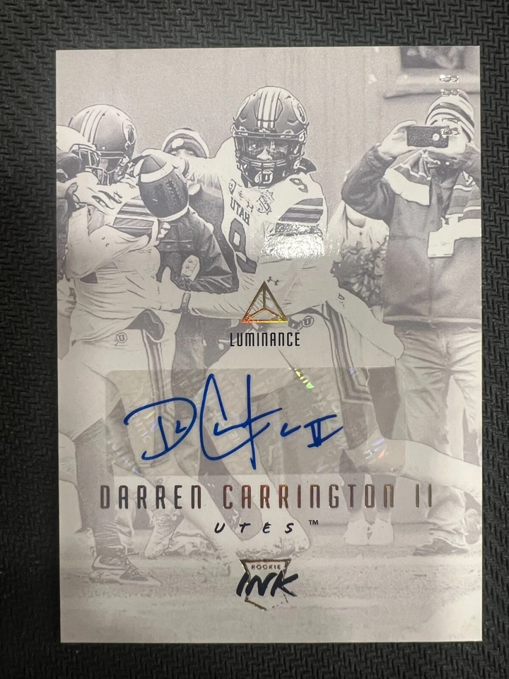 2018 Panini Luminance - Darren Carrington UTAH #RI-DAC Rookie Ink Auto Gold /99 - Image 1 of 2