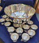 Wallace Baroque Punch Bowl Set Silverplate 13 pc