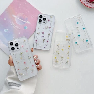 For Apple iPhone 15 14 13 12 11 Pro Max XS XR Shockproof Flower Clear Case Cover - Picture 1 of 17