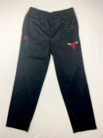 Chicago Bulls Warm Up Pants Bulls and Starter Logo Black Size Large Cover