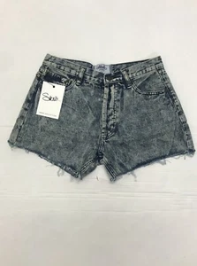 SikSilk pantaloncino donna festival blu vita alta lavaggio acido - Foto 1 di 3