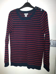 KENAR Strickpullover aus reiner Baumwolle Größe M 12 - maritim gestreift NEU - Bild 1 von 3