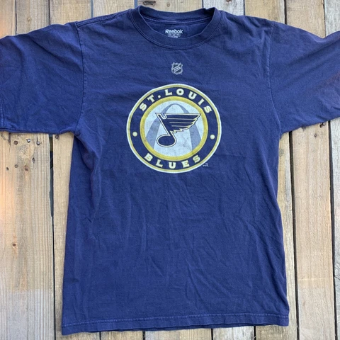 St Louis Blues Hockey Backes Mens T-Shirt Size S Reebok Cover