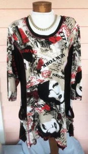 Waage Edgy City Print Tunika XXL 2 Taschen künstlerisch schmeichelhaftes Design spitzer Saum - Bild 1 von 4