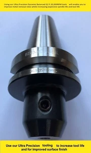 BT40 Ultra Precision 10mm sidelock end mill holder Balanced G2,5 20,000 RPM 63L - Picture 1 of 1