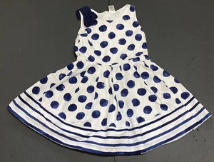 Girl's Gymboree Navy Polka Dot Dress Size 6 EUC - Picture 1 of 3