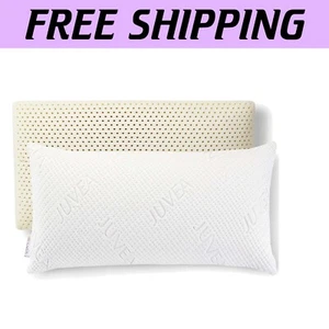Breathable Natural Cotton Cover Low-Profile Latex Pillow - Eco-Friendly Comfort - Picture 1 of 9