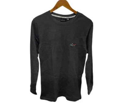 Greg Norman 男式华夫格保暖长袖中号灰色 — 第 1/4 张图片