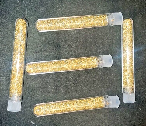 1 Vial Of 24 Karat Gold Flakes 5 Available 3.5" Long Buy It Now! Nice! Cover