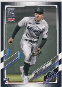 2021 Topps 70th Reino Unido Joseph Devers negro paralelo #123 037/125 novato de los Marlins - Imagen 1 de 1