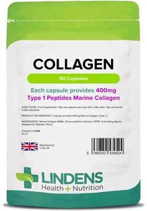 Collagen Marine 400mg 90 Capsules Lindens - Picture 1 of 6