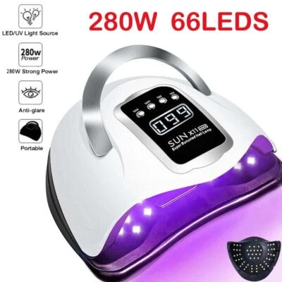MARKENLOS LED UV Nagel Lampe 280W Gel Lichthärtungsgerät Sensor Nageltrockner mit 4 Timer