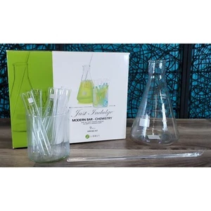 LIBBEY JUST INDULGE BAR CHEMISTRY GLASS 9 PC SET HALLOWEEN NEW OPEN BOX - Picture 1 of 10